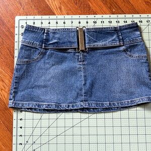 Micro mini denim “Hydraulic” skirt